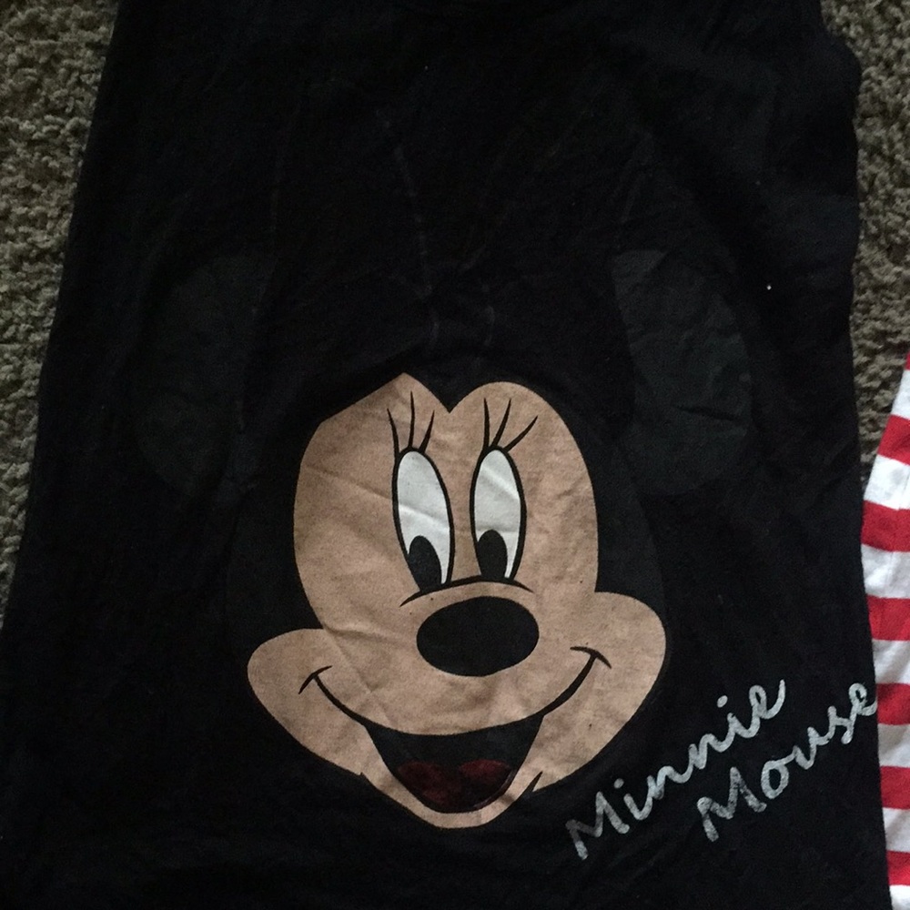 Minnie goth and red stripped shirt